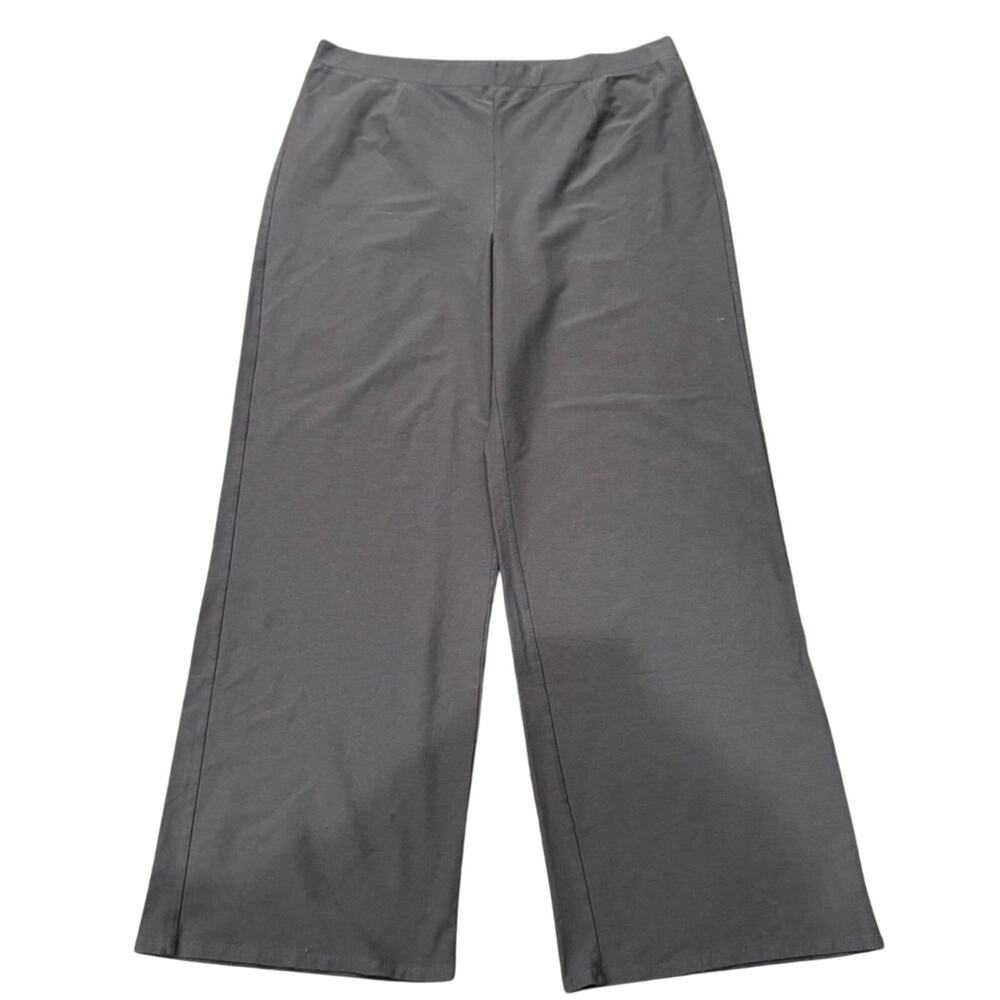Eileen Fisher Woman Wide Leg Plus Size Gray Pull-On Crepe Pant Size 2X - Picture 2 of 10